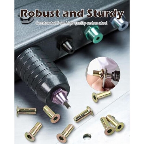 50pcs Multi-Grip Rivet Nut Kit,5/16-18 Rivet Nut Pre-Bulbed Shank,  Nut Zinc Plated Flat Heads Threaded Insert Nut 1