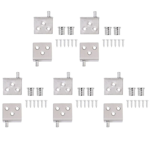 10Pcs Concealed Hinges Invisible Cabinet  and Down Door Pivot CT Corner Codes for Wood Panel Cupboard Display Support