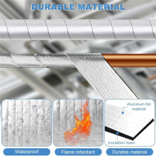 Pipe Insulation Wrap 32.8 FT Foil Outdoor Foam Pipe Wrap Insulation Tape Self Adhesive for Winter Freeze Protection
