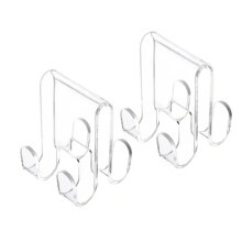 2Pcs Acrylic Glass Door Hanger Attachments Secure Towel and Clothing Hangings Hook