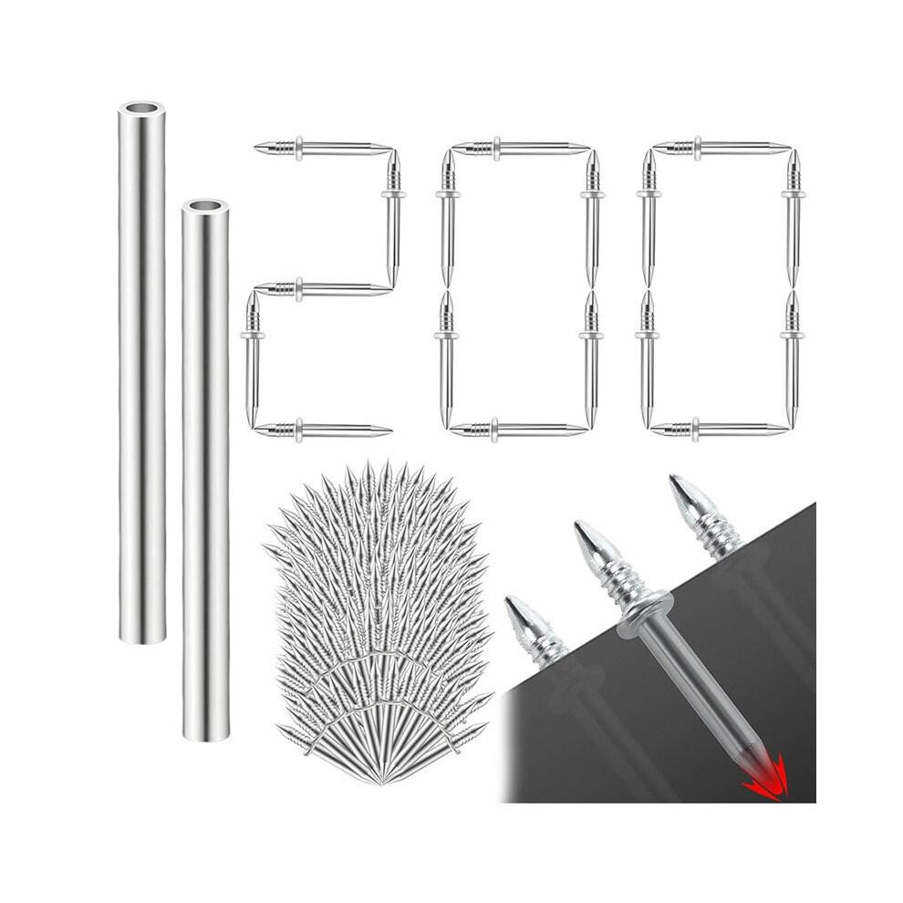 200Pcs Hardware Carbon Steel Nails For Seamless Installation,Double- Skirting Thread Seamless Nail,Skirting Marking 4713109847204