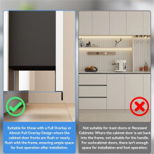 Cabinet Foot Pull for Trash Drawer, Trash Cabinet Foot Pull, Touchless Hands Free Design for Full Overlay Cabinet Door