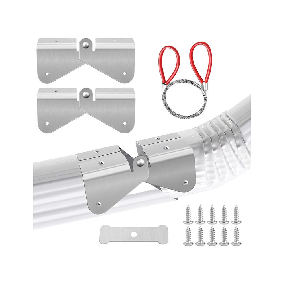 Gutter Downspout Hinges,1 Pair/2 Pcs Gutter Extension Hinge,Down Spout Drain Extension Hinge,For Square Rectangle Gutter 6032382761259