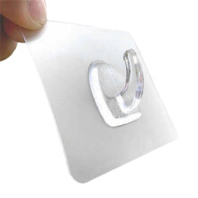 Gancho de Cuerno Transparente, Sin Clavos, Resistente, Sin Rastro, Sin Perforaciones, para Baño, Cocina, Gancho de Viscosa para Colgar Ropa