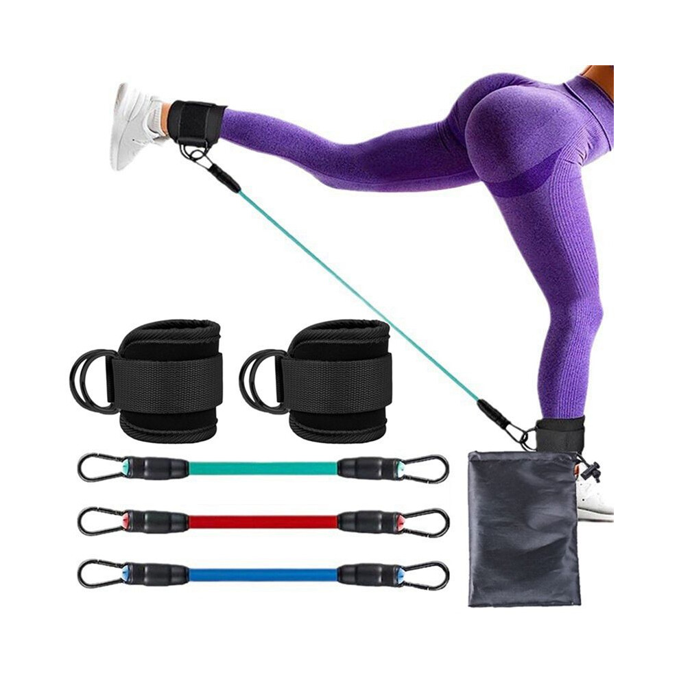 Elastic Belt Three (Including A Pair Of Ankles) Leg Bounce Tension Rope Training With Ankle Elastic Rope Red Ankle Bands 4712511098327