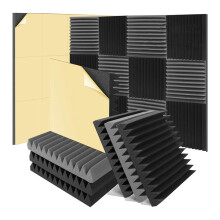 Pannelli da Parete Insonorizzati Autoadesivi, 2X12X12 Pollici, in Confezione da 12 Pannelli in Schiuma Fonoassorbente A Cuneo per Casa, Studio,