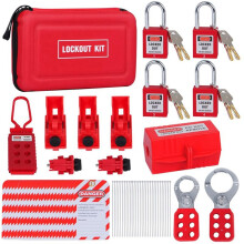 Kit di Etichette di Bloccaggio Ganci, Morsetti e Serrature Universali con Interruttore Multipolare, Lucchetti di Sicurezza, Serrature con Spina
