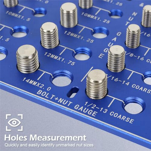 Square Thread Checker, Nut and Bolt Thread Checker, Bolt Size and Thread Identifier Gauge,Bolt and Nut Gauge () 1