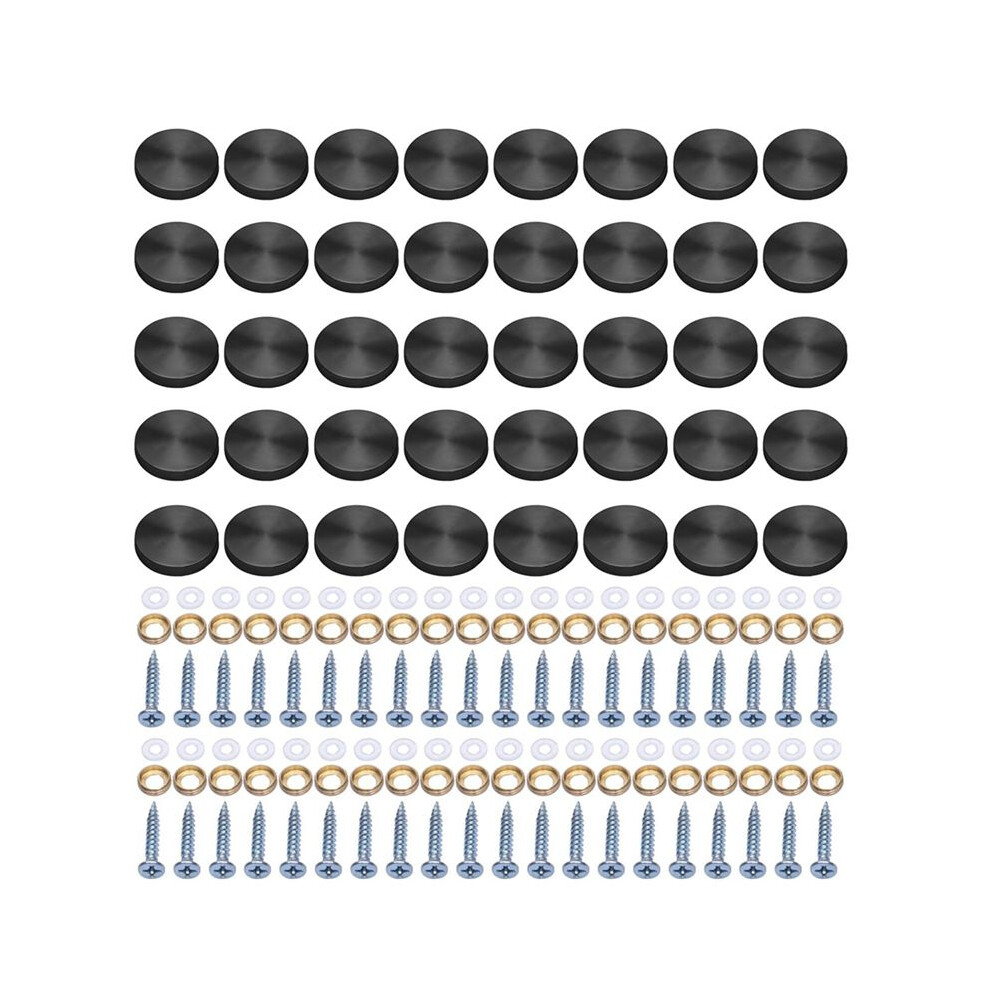 40 Pack Glass Screws Stainless Steel Screw Covers Caps Decorative Fasteners Furniture Fastening For Home Decors Black 6033875164373