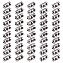 50 Piezas de Abrazadera de Clip de Cable de 2-3 mm, Sujetador de Cable, Tornillo Ajustable, Accesorio de Fijación de Eslinga de Metal de Cobre