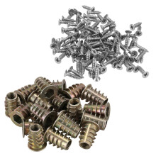 20 Pieces M6X 15mm Hexagon Socket Screw Thread Insert Nut with 100X Stainless Steel Flat Phillips Screw 12X3mm