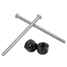 M2.5 x 40mm Phillips Round Screws Bolt 60Pcs with M2.5X0.45mm Zinc Plated Nylon Insert Hex Lock Nuts Black 50Pcs