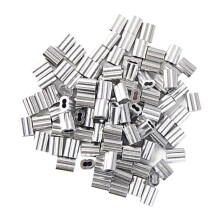 100Pcs 2.5mm Wire Rope Sleeves Clip Cable Crimps & 120 Pcs Crimping Loop Sleeve 2mm Diameter Wire Rope and Cable