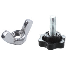 5 Pcs M6 X 15mm Male Thread 25mm Hex Shaped  Clamping Knob & 10 Pcs M6 Thread Dia Wing Nut Butterfly Wing Nuts