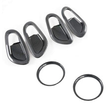 for Navara NP300 2016-2021 Door Handle Bowl Protector Cover & Front Air Conditioner AC Outlet Vent Frame