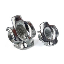50Pcs M8 Metal Captive T Nuts Pronged Tee Blind Nuts Metric & 5Pcs Wood Hole Drill Bit,8mm Shank Countersink Drill Bit