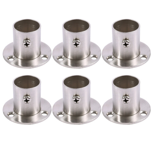6X Placard Penderie 22mm Dia Pipe Hanging Rail Rod End Support Support