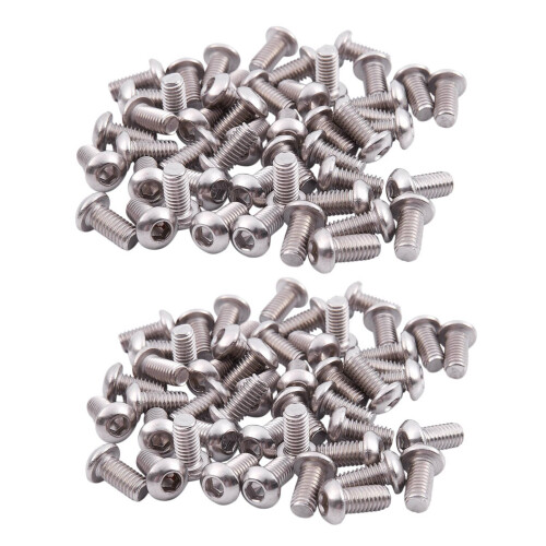 M6X12mm Stainless Steel HeX Socket Button  Screws 100 Pcs