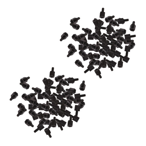 200X Motherboard Nylon Hex Standoff Threaded Spacer M3 Thread 6+6mm Black