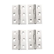 4Pcs de Acero InoXidable de 2 Pulgadas 4.4X3.1cm Gabinete Bisagras de Puerta Hardware