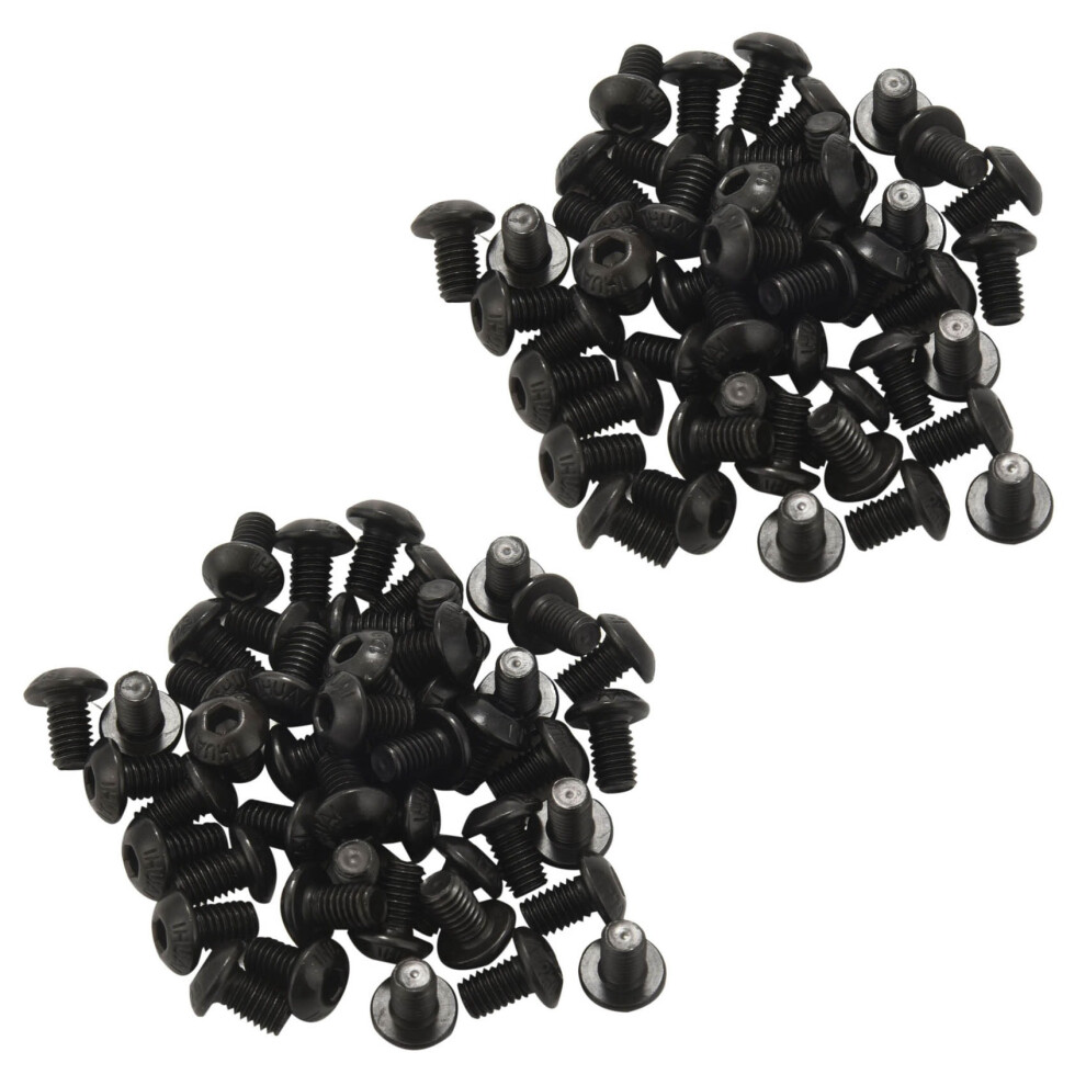 M5x8mm Button Hex Socket Cap Screw Bolt Black 100 Pcs 6033646925974