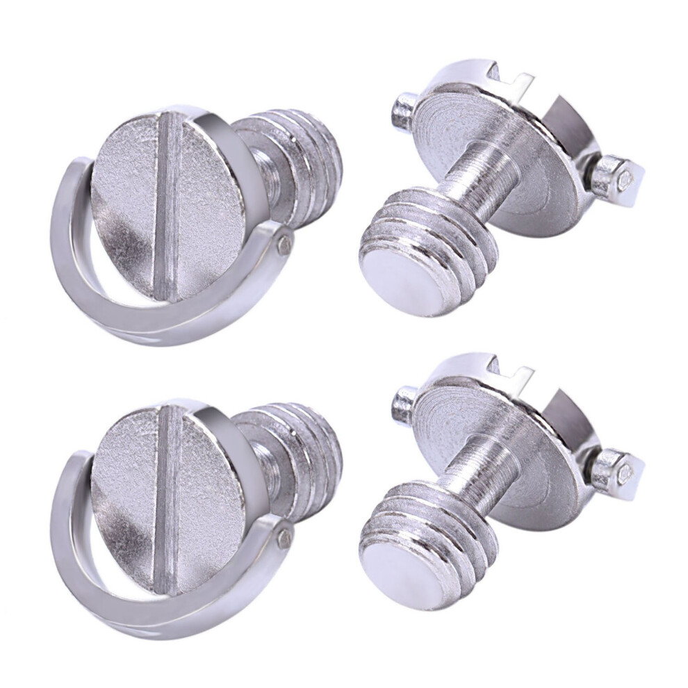 Longer Shaft D-Ring Screw 3/8 Inch-16 Thread Camera Tripod Quick Release Fixing Screw Adapter (Pack Of 4) 6031356934224