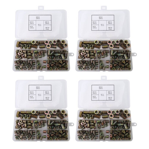 Threaded Inserts Nuts, Wood Insert Assortment Tool Kit, M4/M5/M6/M8 Furniture Screw Inserts Bolt Fastener(660 PCS)