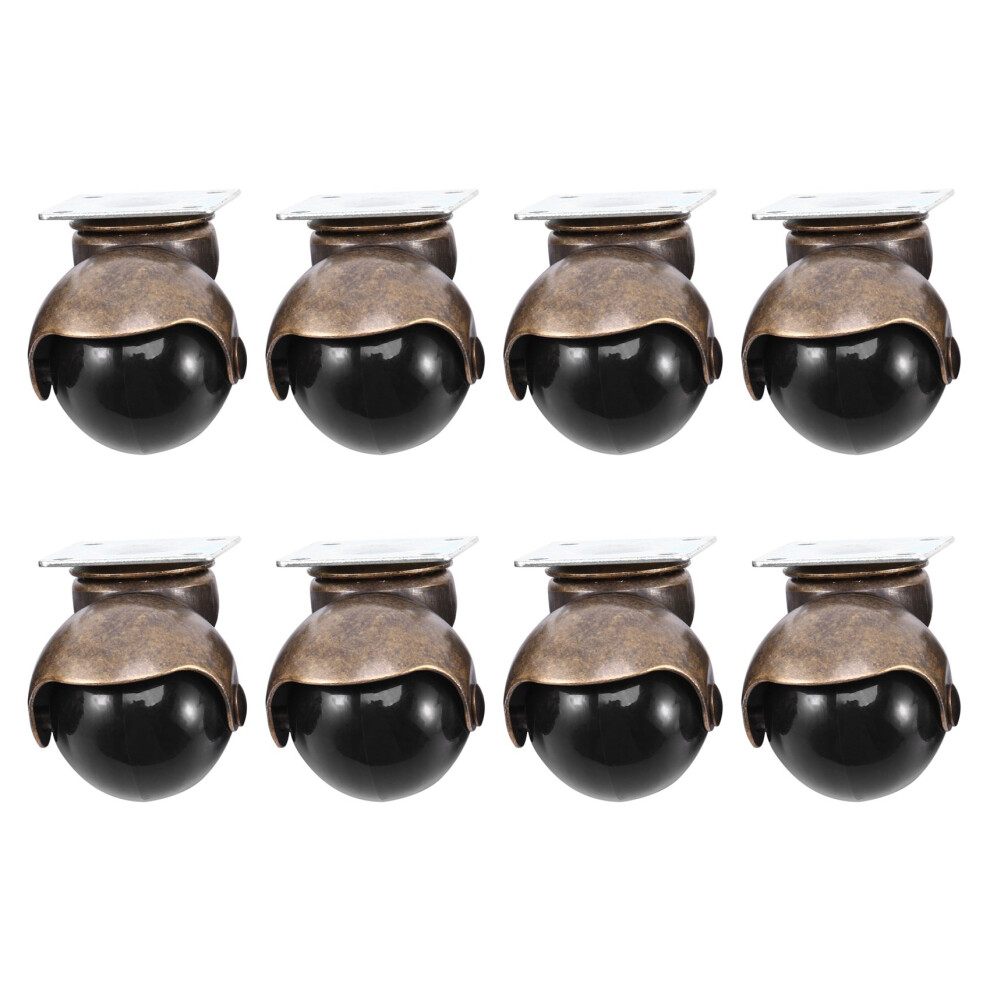 8 Pack Swivel Top Plate Hooded Caster Wheels, Antique Bronze (1.5-Inch No Brake) 6033017029690