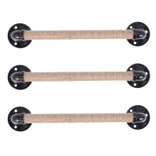 3X Industrial Style Pipe Furniture Handle Barn Sliding Wooden Door Handles Black Antique Wrought Iron Rope Handle