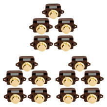 15 Pièces Séries Sans Clé Bouton Poussoir Capture Serrure de Bouton de Porte pour RV Caravane Cabinet Bateau Plaque pour Camping-Car, Brun Or