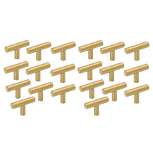 Confezione da 20 Pomoli E Maniglie per Armadi Nel Oro Monoforo Armadi per Porte Maniglie per Mobili per Camera da Letto Lunghezza Totale 50 mm