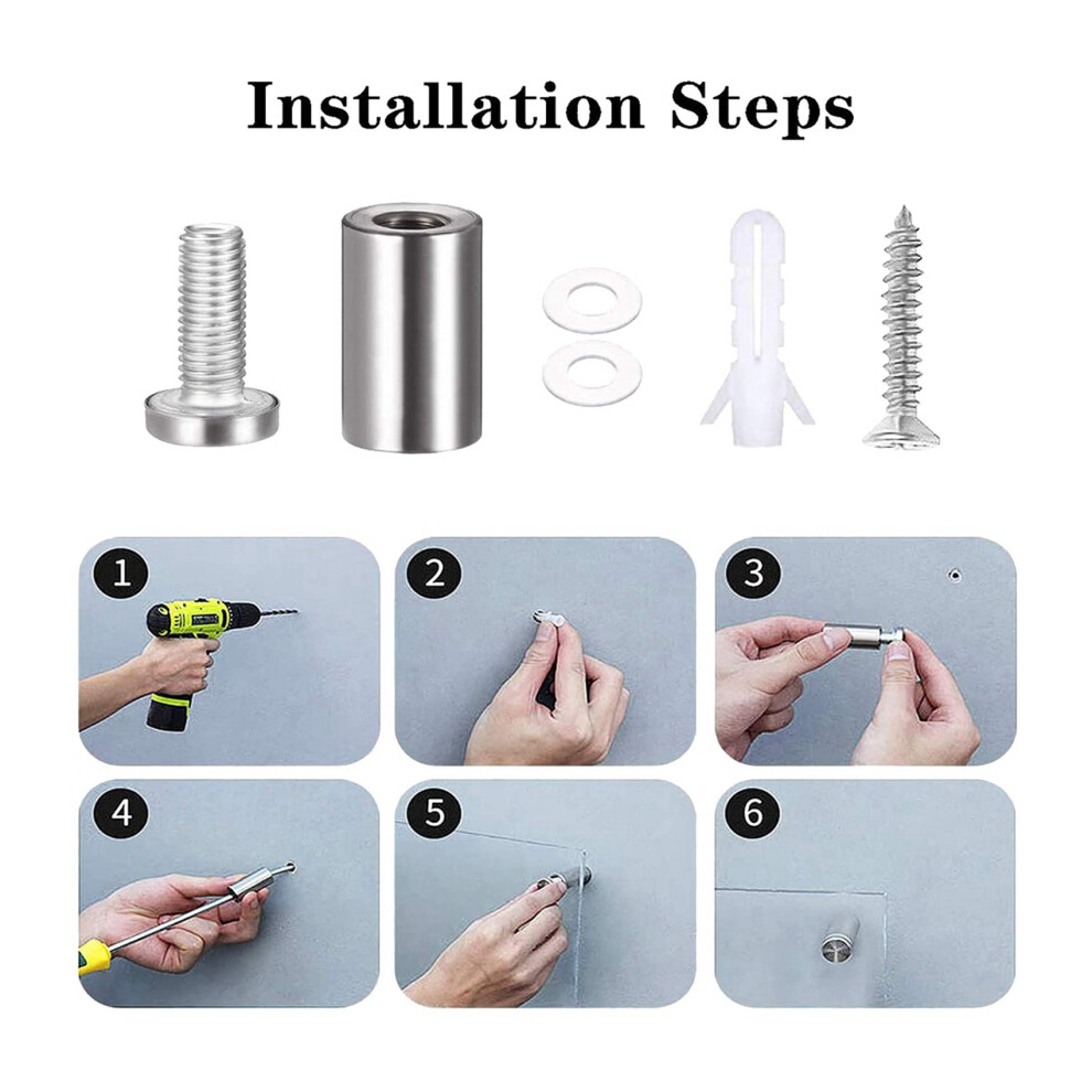 72 Packs Advertising Screws Standoff Mounts Glass Acrylic Nail Mounts Screws For Displaying Acrylic Board And Signage 6031353689332