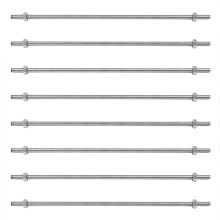 8X Stainless Steel Thread Bar Stock Rod Silver Tone 320mm x M8