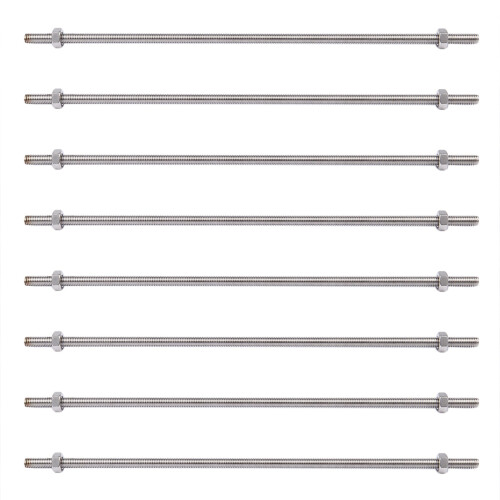 8X Acier Inoxydable Tige Filetee D'Argent 320mm x M8