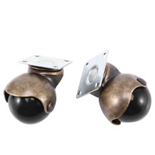 8 Pack Swivel Top Plate Hooded Caster Wheels, Antique Bronze (1.5-Inch No Brake)