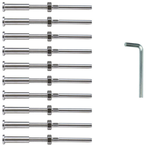 40Pcs Invisible Turnbuckle Hand Swage Threaded Stud Hex  Fitting Receiver Terminal for 1/8 Inch Cable Railing 2