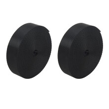 2X Black 10 Yards Nylon Gurtband Mehrzweckgurtband (25 mm) Breite