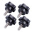 M6 x 15mm Male Thread Screw Star  Locking Screw Handle Black 4 Pcs 1