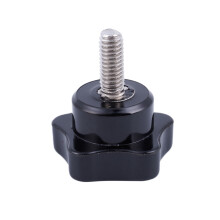 M6 x 15mm Male Thread Screw Star Locking Screw Handle Black 4 Pcs