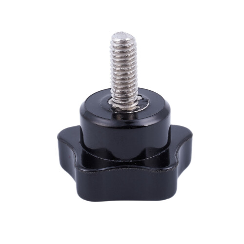 M6 x 15mm Male Thread Screw Star  Locking Screw Handle Black 4 Pcs