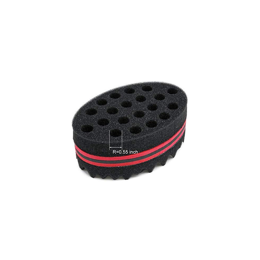 Hair Twist Sponge Double Sided for Dreads and Afro Curl, Small Wave Coils, 20 PCS