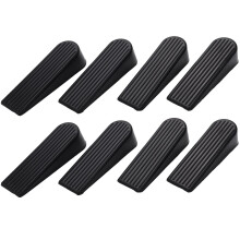 8 Pack Door Stop Wedges, Rubber Non-Scratching Door Stoppers for Home and Office (Black)