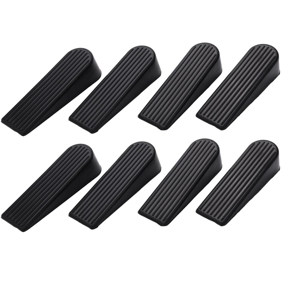 8 Pack Door Stop Wedges, Rubber Non-Scratching Door Stoppers For Home And Office (Black) 6033075412465