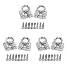 6Pcs PatÈRe Pivotante CarrÉe pour ŒIl, Crochet de Plafond, Crochet de Fixation AU Mur, Plaque de Protection Des Yeux en Acier Inoxydable pour
