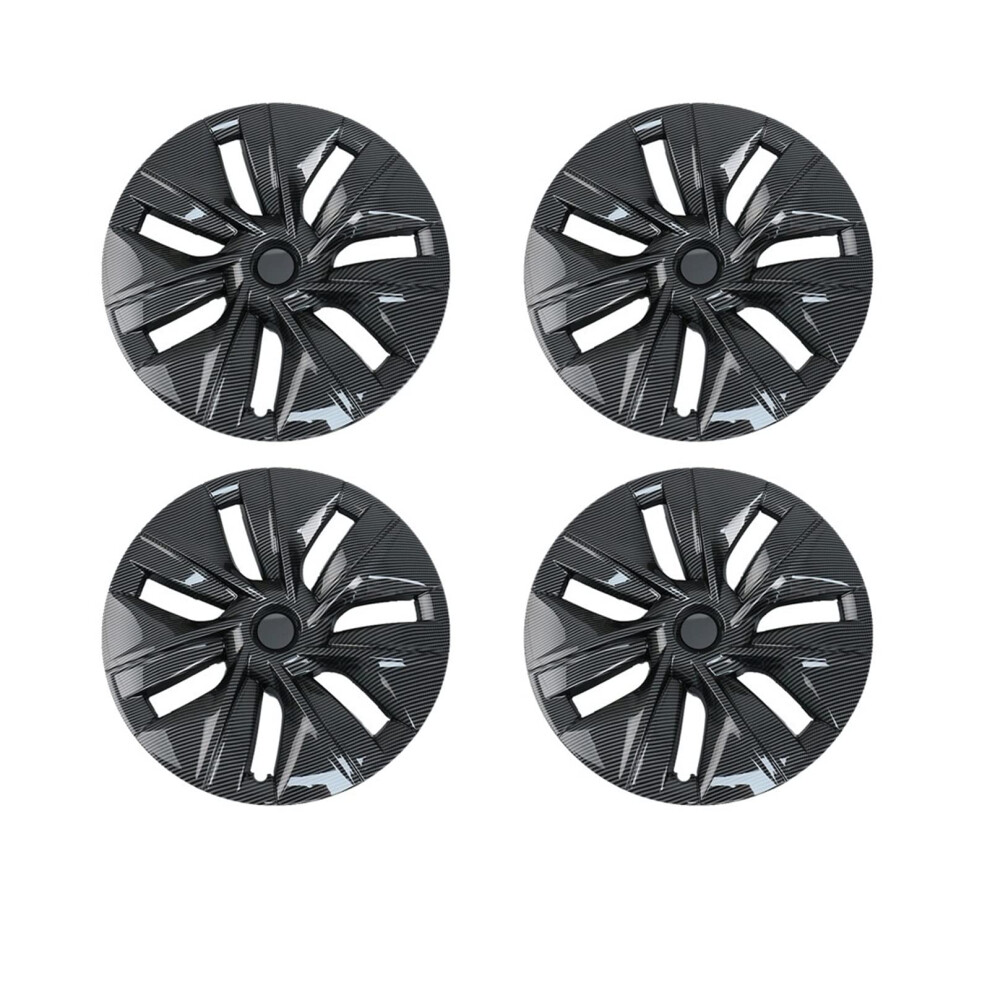 Carbon Fiber Wheel Covers 4Pcs Full Cover Hubcaps For Tesla Model Y 20212023 Scratchresistant Finish 9174973137559