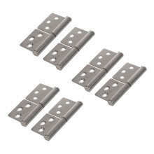 3 Pouces Argenté en Acier Inoxydable Charnière de Drapeau de Porte de Fenêtre Rotative à 360 Degrés 6 Pièces