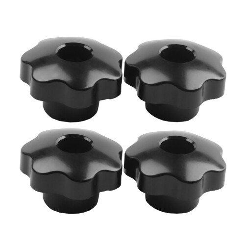 M8 x 50mm Diameter Thread Clamping Star Knob Black Replacement 4Pcs