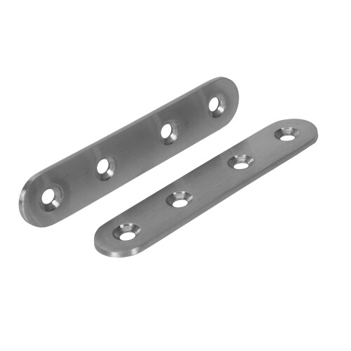 Flat Stainless Steel Repair Mending Fixing Plate Brackets Support 6Pcs 1