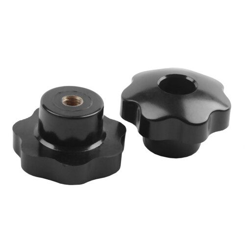 M8 x 50mm Diameter Thread Clamping Star Knob Black Replacement 4Pcs 2
