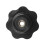 M8 x 50mm Diameter Thread Clamping Star Knob Black Replacement 4Pcs 6